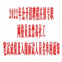 关于2022年公开招聘稻庄镇专职网格员及禁毒社工笔试成绩及入闱面试人员名单的通知